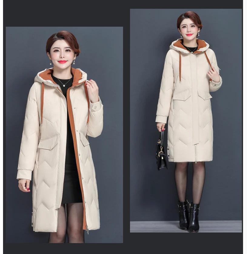winter women's down coat, long, ultralight, Natural feather, down, luxurious, high quality, Women's duck down parka