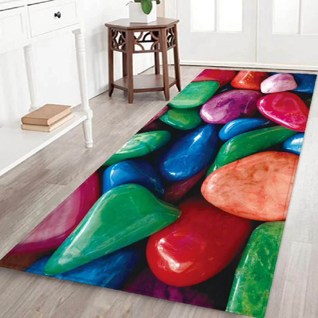 Non-Skid Hallway Runner Rug 3D Photo Printed Bedside Floor Carpet Door Mat 