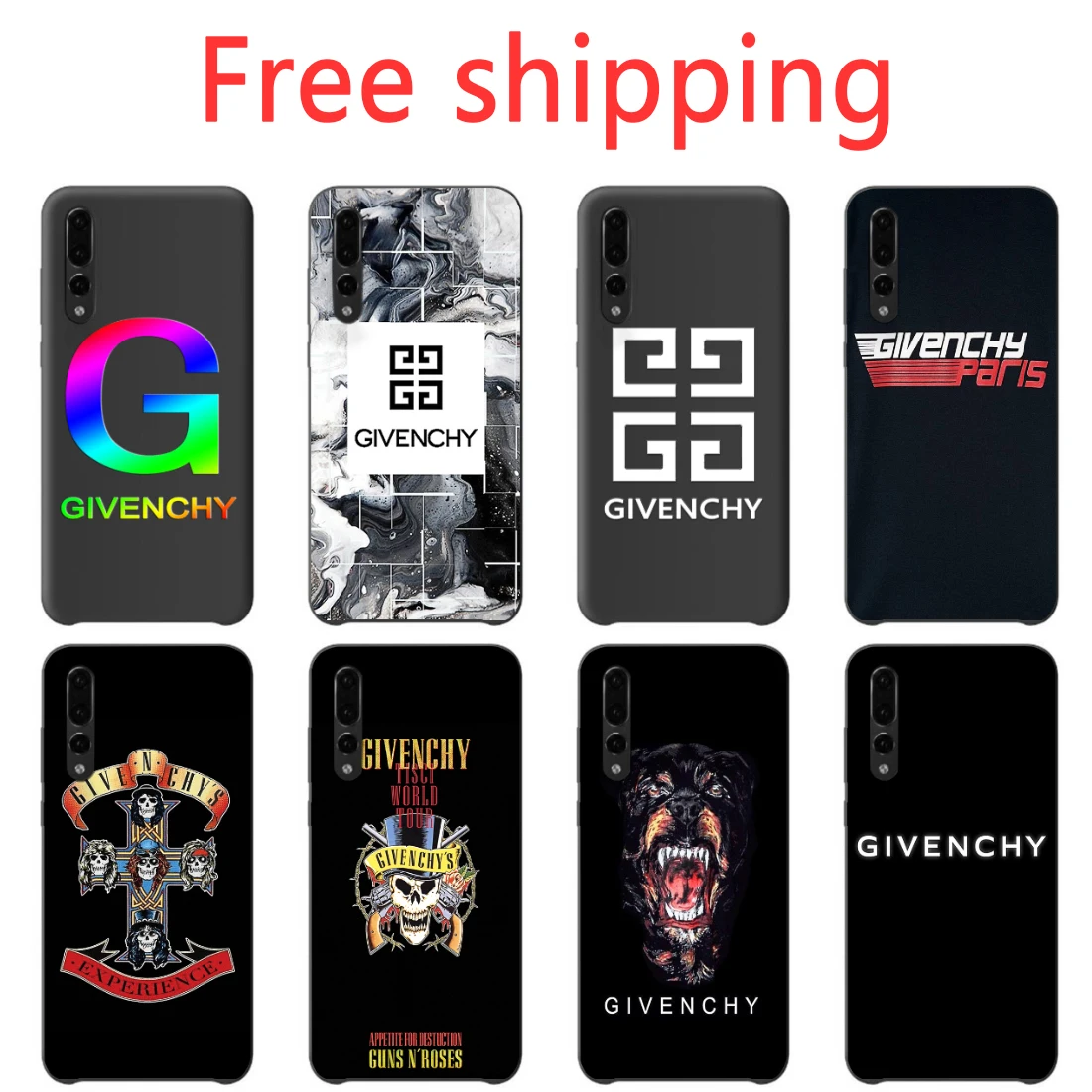 

Givenchy Phone Case Beautiful simple Fashion Black phone case For Sotf Silicone TPU huawei p20 p30Lite p10 p9 p8 series Coque