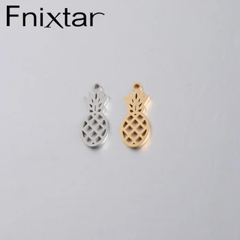 

Fnixtar Pineapple Charms Stainless Steel Mirror Polishe DIY Friut Pineapple Charm For Necklace Making 8.3*20mm 20piece/lot