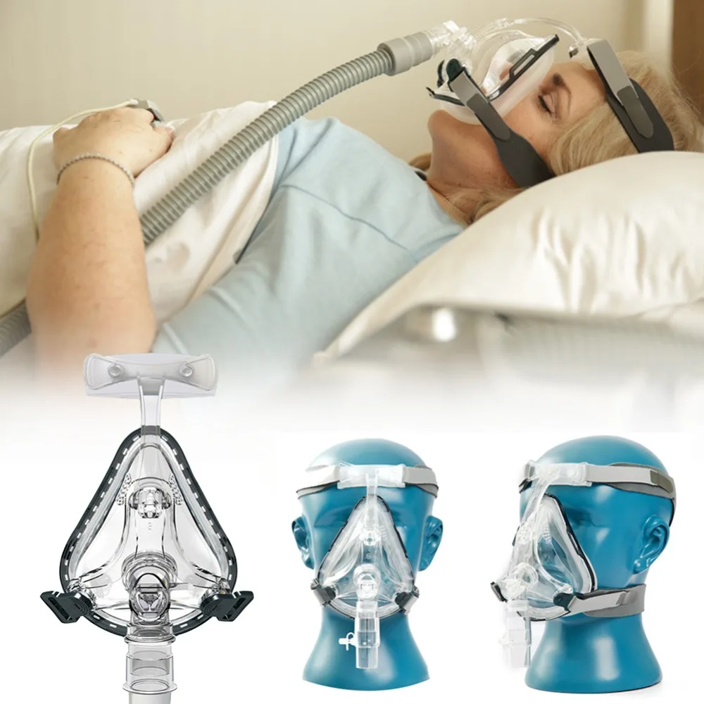 FM1 маска для лица CPAP Авто CPAP BiPAP маска с бесплатным головным убором Белый s m l для сна апноэ OSAS храп людей