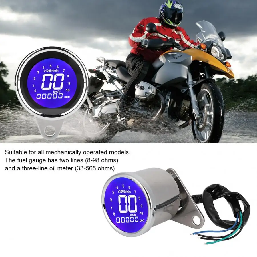 Painel moto 7 цветов модифицированный автомобиль rcycle lcd Многофункциональный Тахометр одометр масломер инструмент 12 в moto rcycle