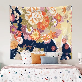

Laeacco Fashion Tapestry Little Flower Beautiful Wall Hangings Carpet Bedside Room Festival Wedding Restaurant Shop College Dorm