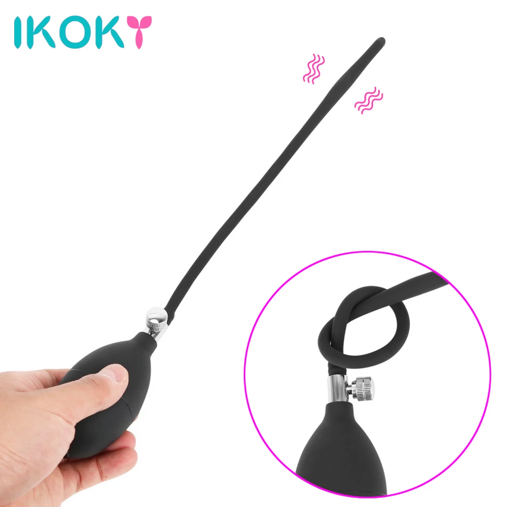 Dilators Sex Toys For Men Gay Silicone Men Masturbation Urethral Sound Male Urethral Catheter Inflatable Penis Plug Urethral Dilator Silicone Urethral Dilator