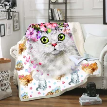 Кошка фантазия Флисовое одеяло плюшевое 3d печатное для взрослых