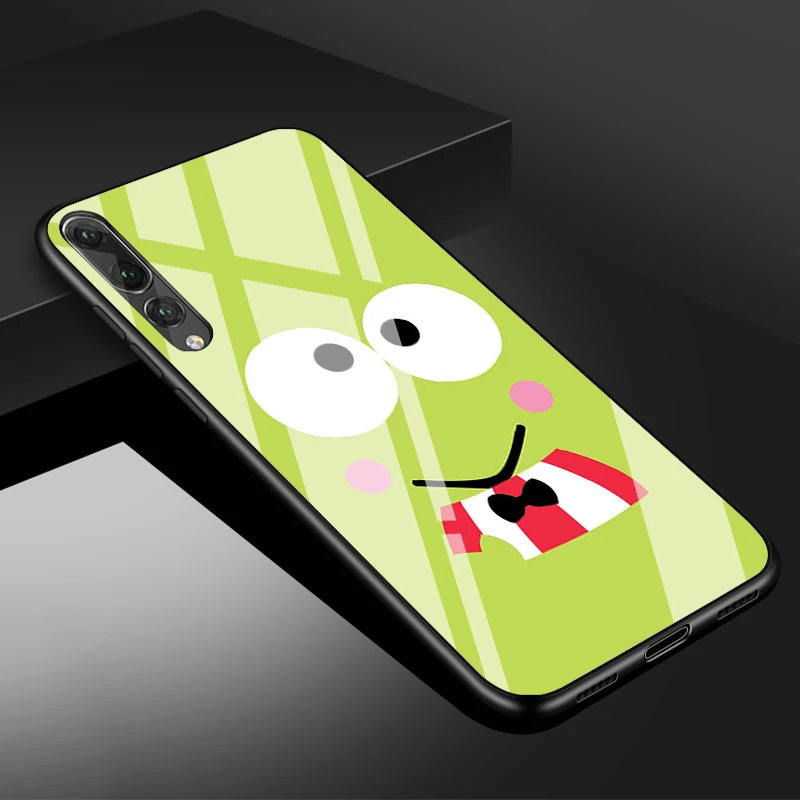 cute huawei phone cases Keroppi Kính Cường Lực Điện Thoại Ốp Lưng Cho Huawei P20 P30 P40 P40 Lite Pro Psmart Giao Phối 20 30 Bao Vỏ phone case for huawei