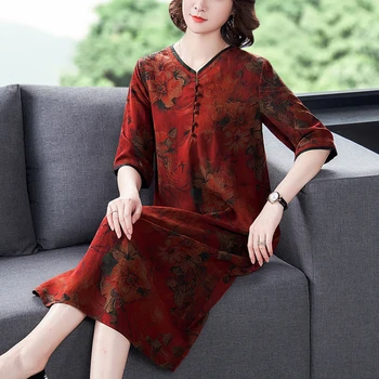 

COIGARSAM 4XL Plus Size Half Sleeve Women Long dress Dresses Red Green 0905