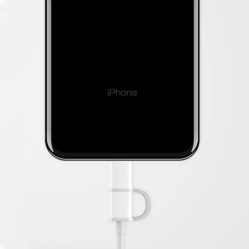 Кабель ZMI AL801 для Iphone Android Lightning-Micro кабель c MFI 2в1 100см MicroUSB с адаптером lightning из России