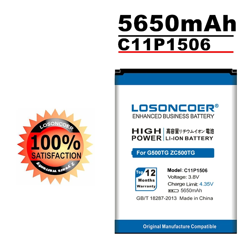 Аккумулятор LOSONCOER 5650 мАч C11P1506 для ASUS Live G500TG ZC500TG Z00VD ZenFone Go 5 дюйма|battery for|batteries