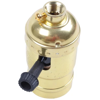 

Chandelier E27 Retro Lamp socket With Switch 110-220V Gold