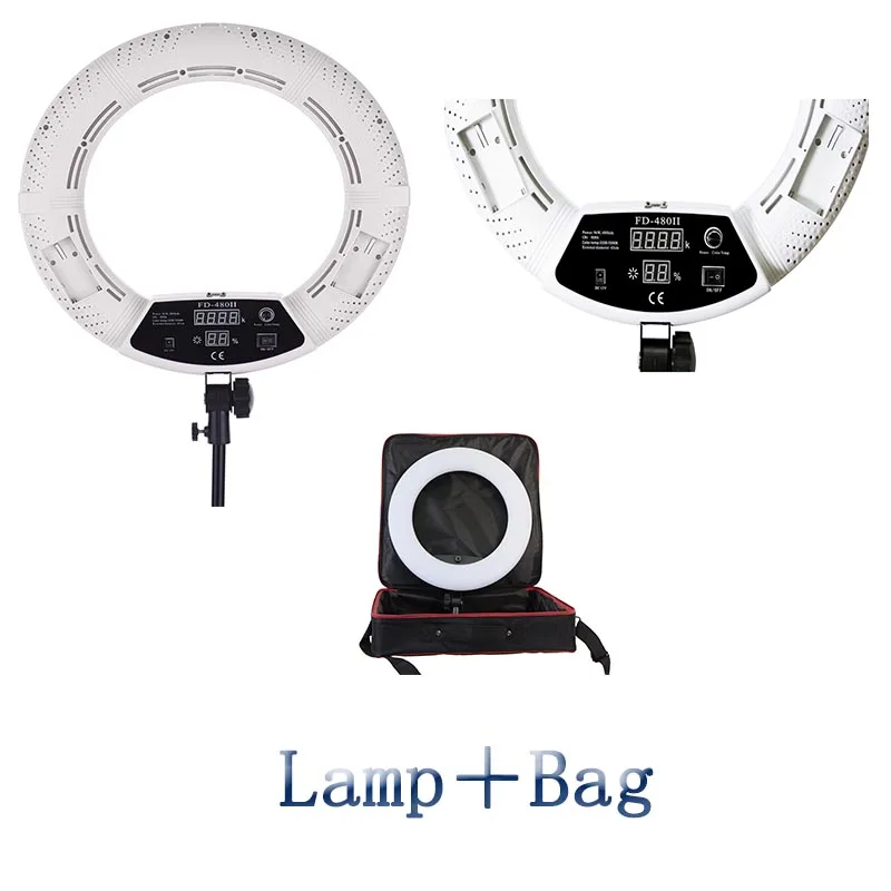 

Yidoblo RU shipping FD-480II white Bi-color Photo Studio Ring Light LED Video Lamp Photographic Lighting 96W 5500K 480LED Lights