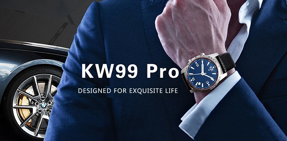 KingWear KW99 PRO Smartwatch телефон Android 7,0 мужские часы MTK6580 четырехъядерный 16 Гб rom монитор сердечного ритма 3g gps шагомер бизнес