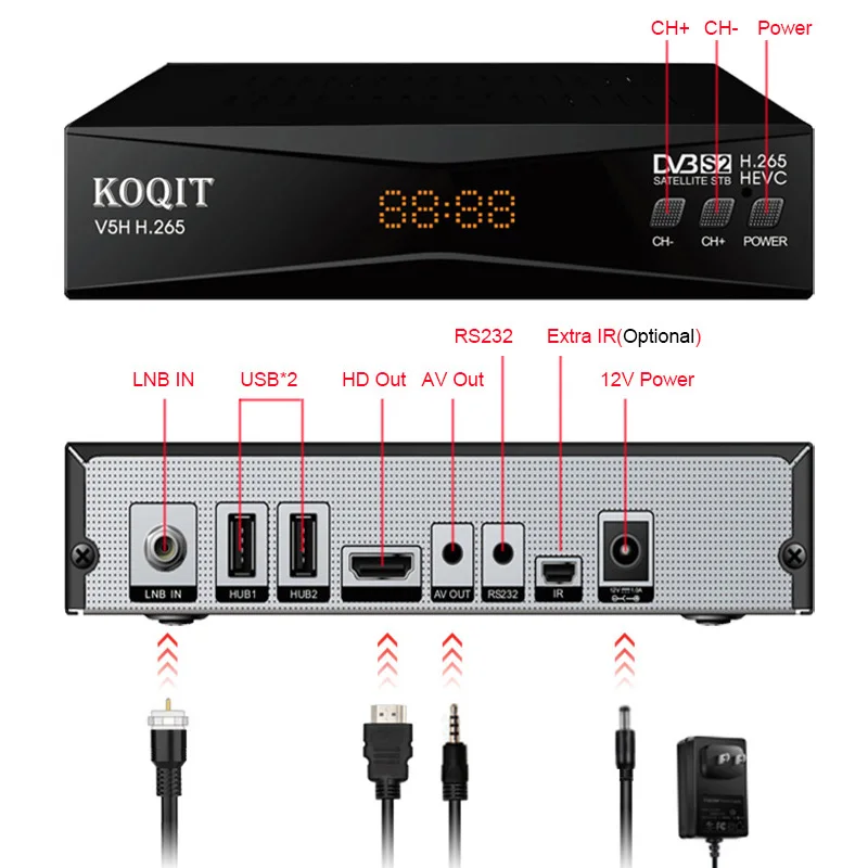 HEVC H.265 8bit DVB S2 DVB2IP компьютерной приставки к телевизору для спутникового ТВ