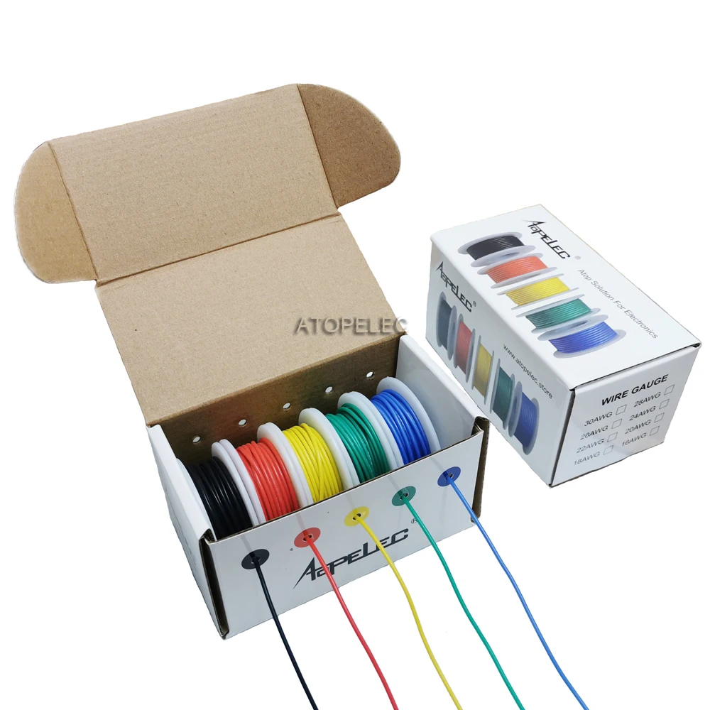 24AWG 30 м в коробке гибкий силиконовый провод из луженой меди супер мягкий RC кабель