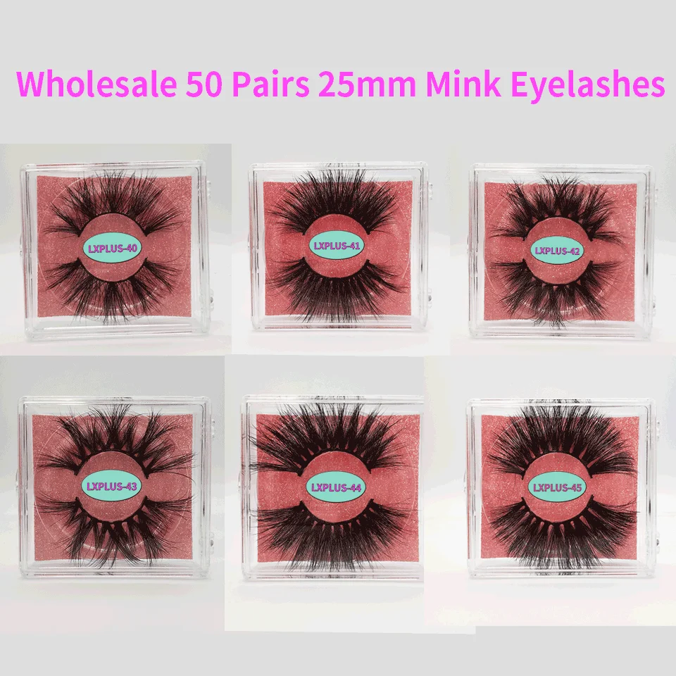 Оптовая продажа Пользовательский логотип макияж 25 мм норковые ресницы Объемные