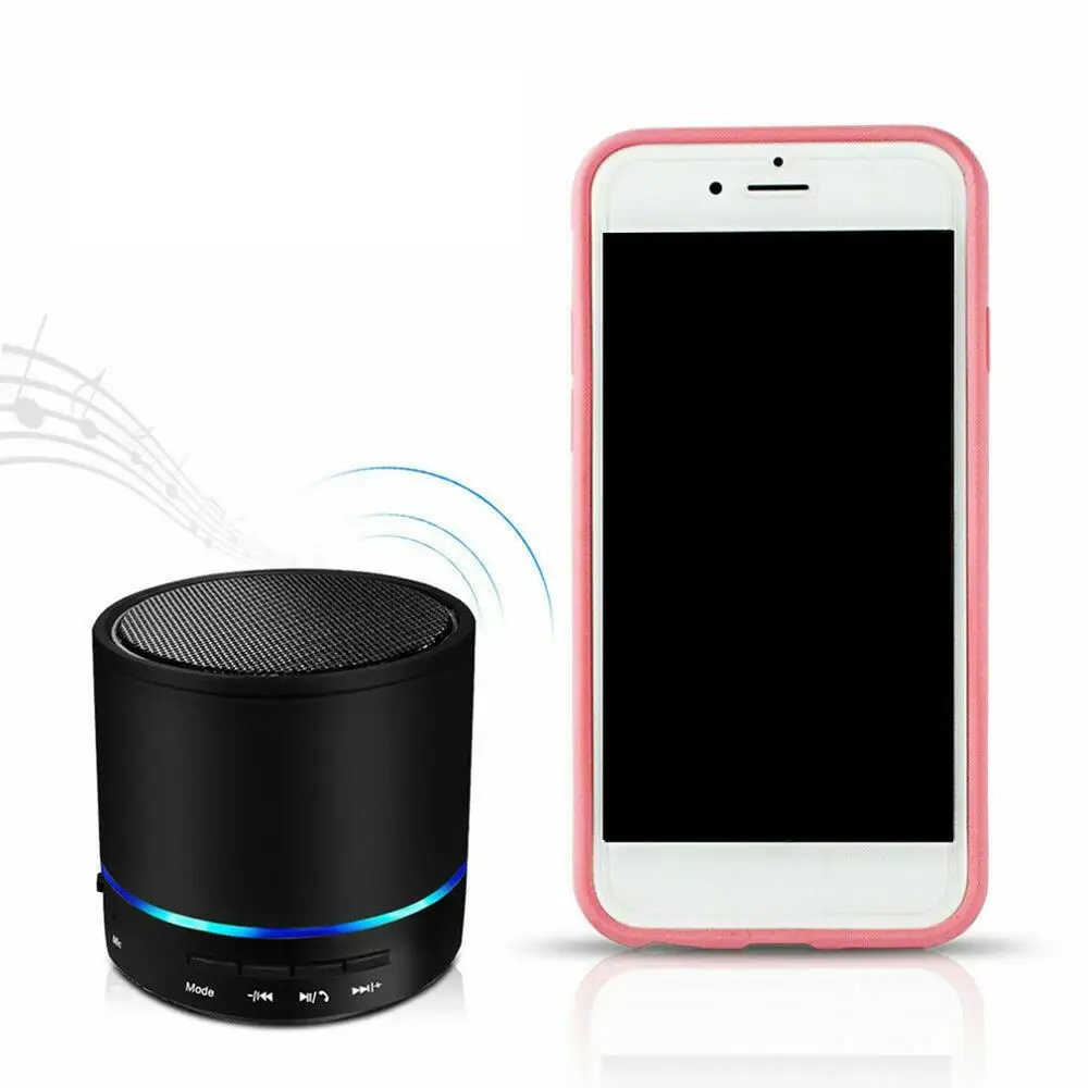 Металлический супер мини беспроводной bluetooth-динамик портативный маленький карманный с микрофоном светодиодный тяжелый бас динамик