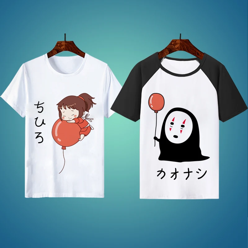 Футболка для косплея Spirited Away Огино чихиро летняя футболка с японским аниме No Face Man