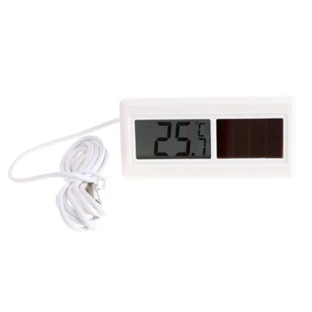 

Mini Potable Solar Powered Digital LCD Thermometer Temperature Sensor Cable 1M