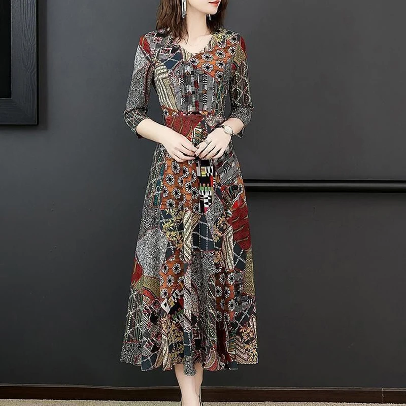 3 quarter sleeve dresses plus size