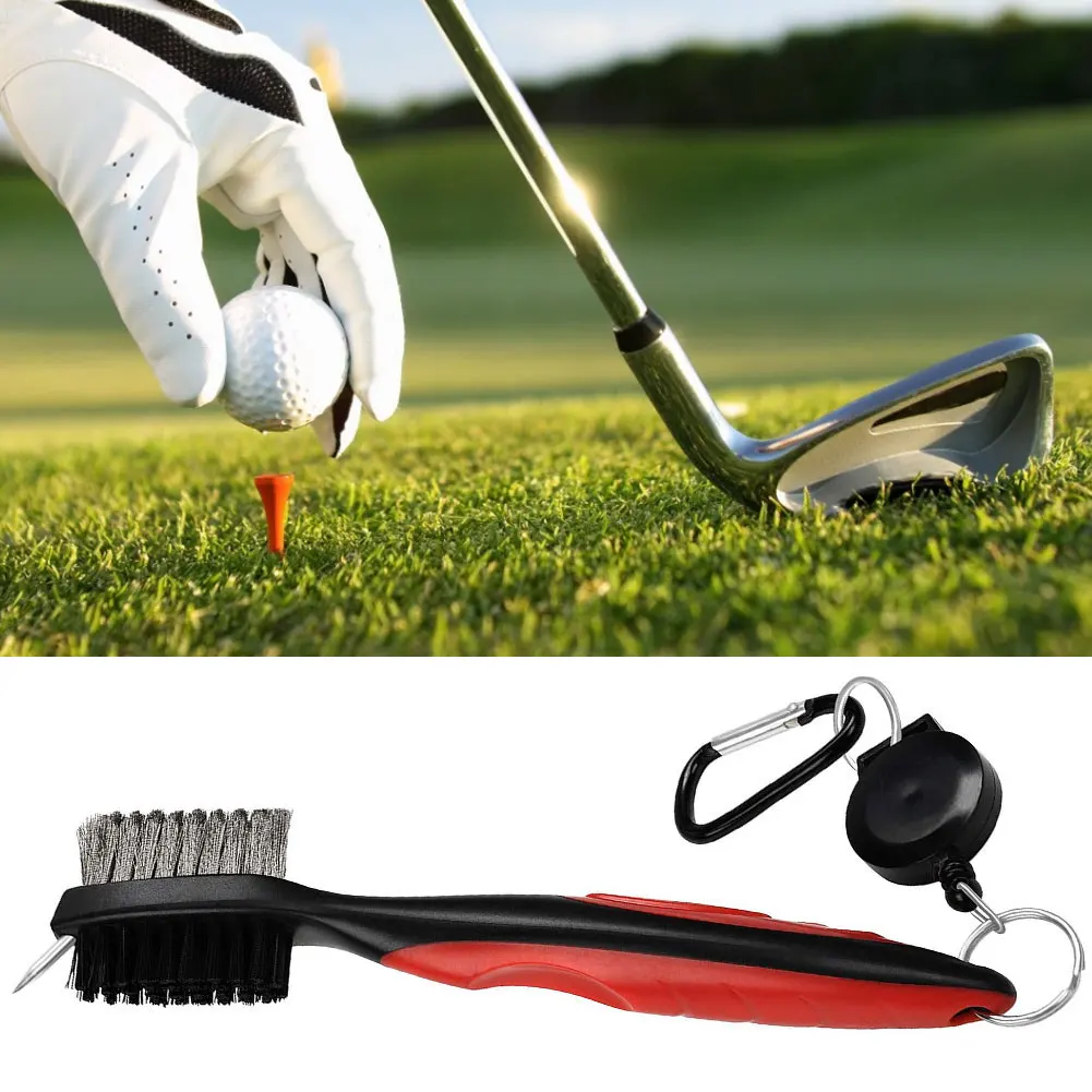 1PCS Black Golf Club Brush Double Sided Groove Cleaner Cleaning Brushes Golf Pole Putter For