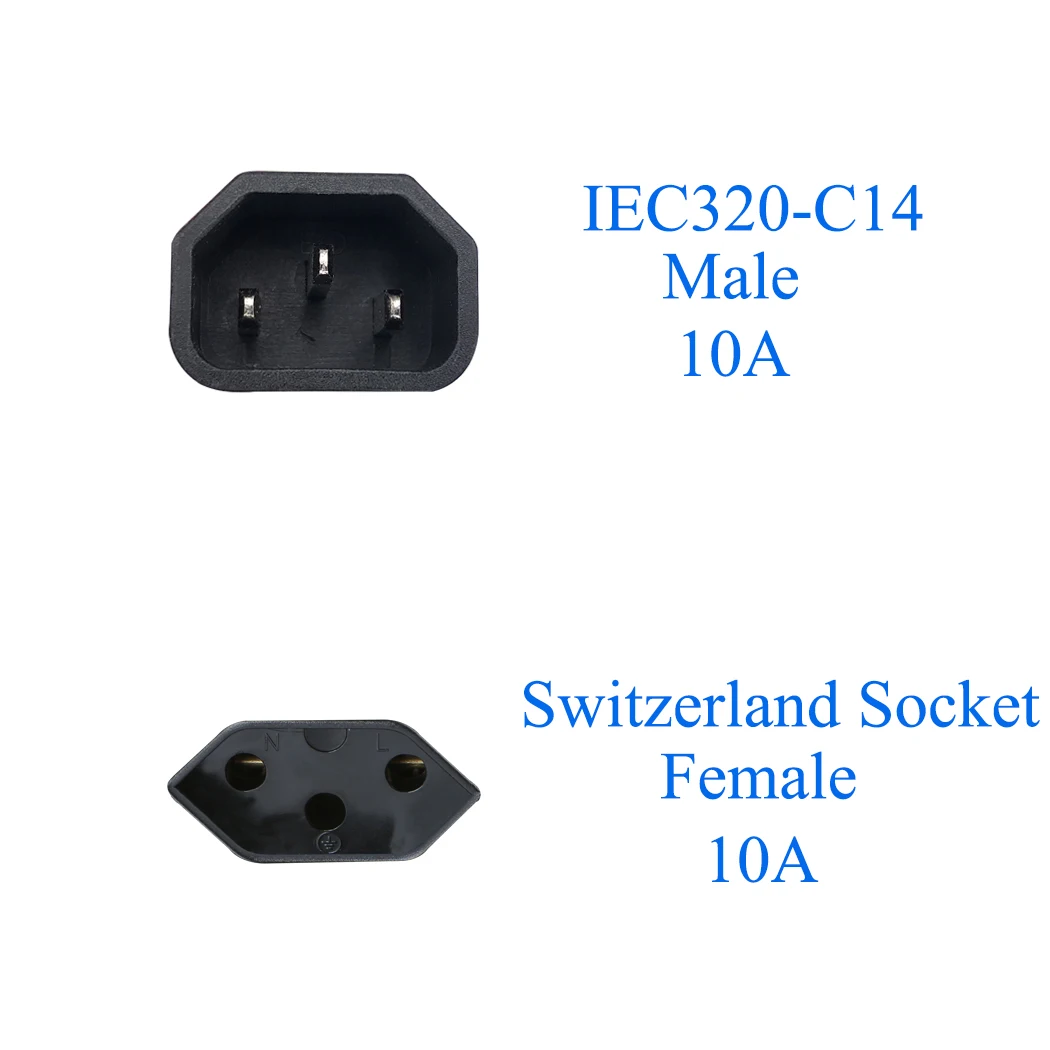 JORINDO IEC320 C14 в швейцарскую IEC 320 C14 в европейскую швейцарскую розетку Швейцарский 3Pin штекер к женскому адаптеру питания Номинальная 10А