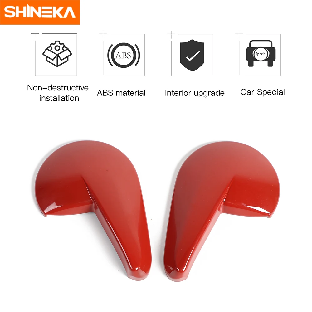  SHINEKA Carbon Fiber Car Interior Seat Adjustment Handle Decoration Cover Stickers For Dodge Challe