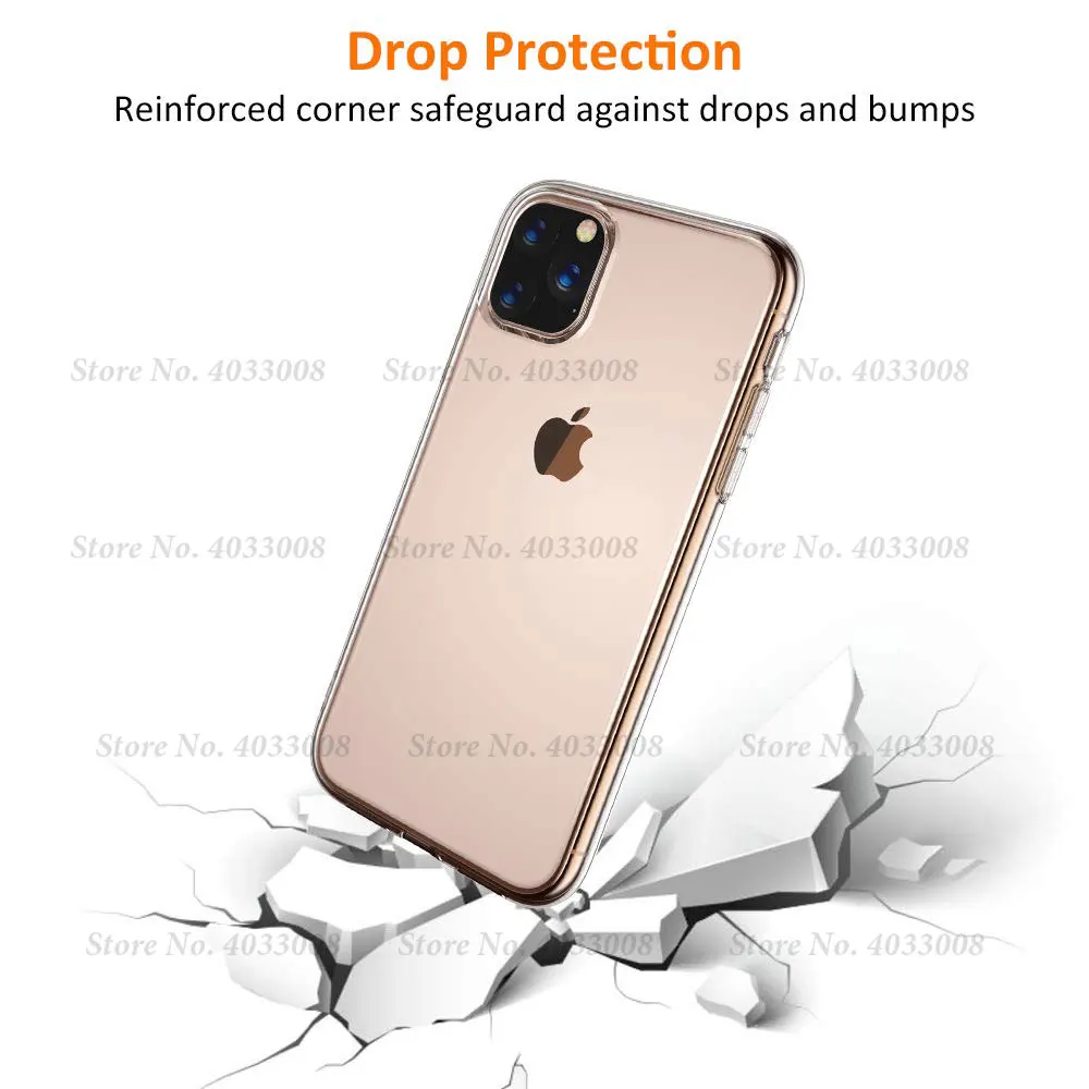 Прозрачный силиконовый чехол для iPhone 11 на iPhone 11 Pro Max, ультратонкий прозрачный мягкий чехол из ТПУ для iPhone XR X XS Max