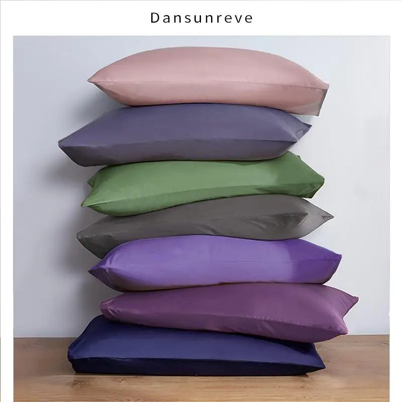 

Dansunreve 1 Piece Pure Color pillowcase Brief Style 100% Polyester Pillow Case For Bedroom Solid pillow Cases 48cm*74cm