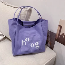 

Canvas Totes Handbags for Women 2021 High Quality Fashion Girls Female Shopper Purses Casual Letters Shopping Bags Shoulder Bags