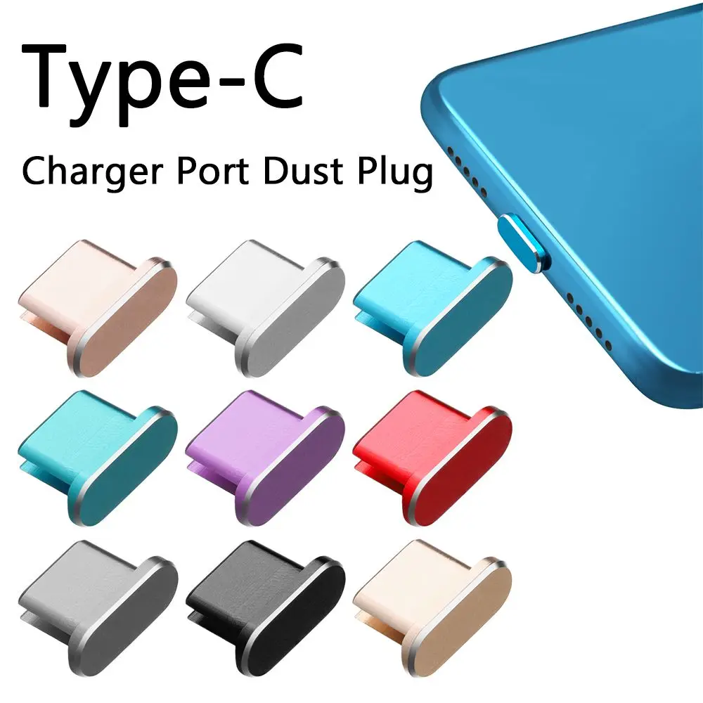 Bouchon anti-poussière pour port de chargeur, bouchon en métal pour Samsung Galaxy S21 S20 Huawei P40 Xiaomi 11/10 Type-C