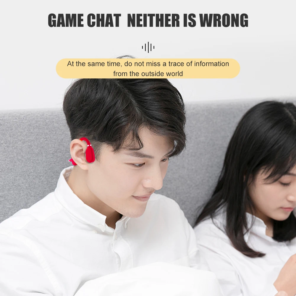 Bluetooth Bone Conduction Headphone Stereo Handsfree Wireless Ear Hook Headset with Microphone for Cycling Outdoor Sport