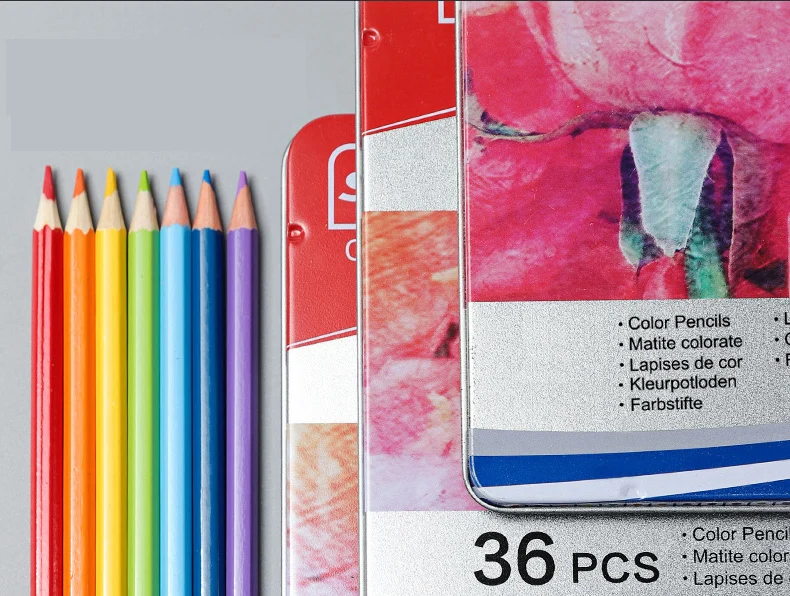 Iron box pack 12/36/72 Colors Professional Oil Color Pencils Set 
