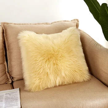 

1xFluffy Faux Fur Plush Throw Pillow Cases Shaggy Chair Sofa Cushion Cover