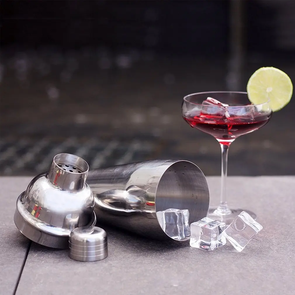 6pcs Stainless Steel Cocktail Shaker Mixer Wine Martini Boston Shaker Set Barware Kit For Bartender Drink Party Bar Tools