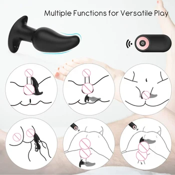 Auns Vibrator Rotation Beads Prostate Massage Women Dildo Vibrator Sex Toys for Men Wireless Vibrating Anal Butt Plugs 10 Speed 3