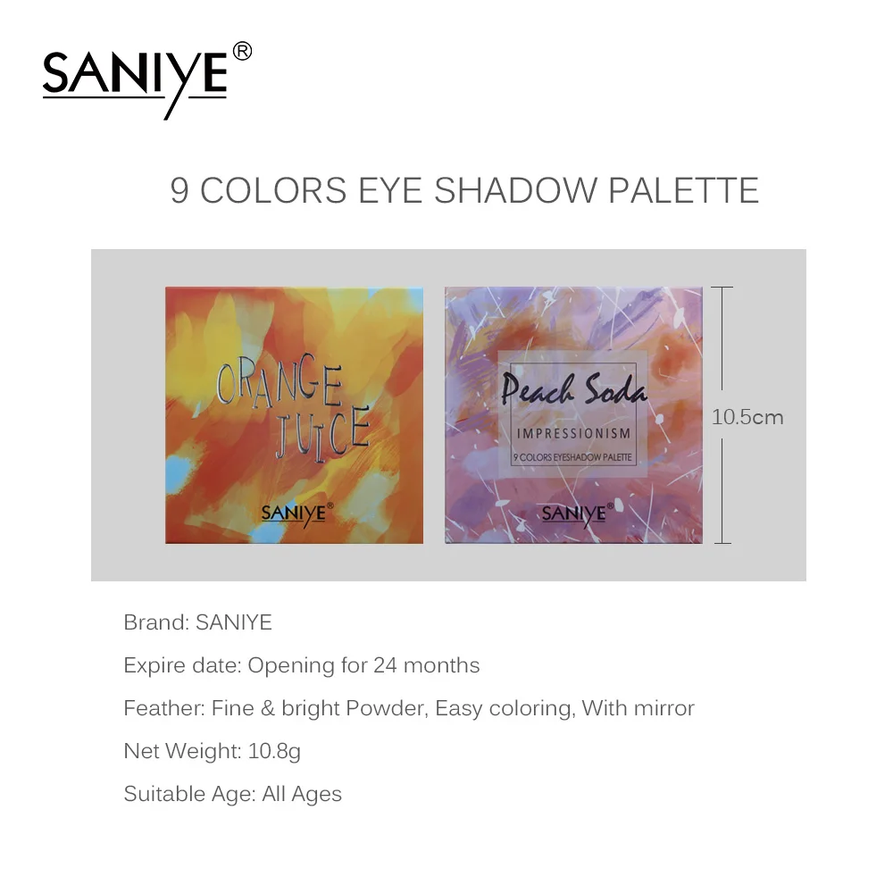 SANIYE Beauty палитра теней для век 9 цветов мерцающие пигментированные тени Палитра