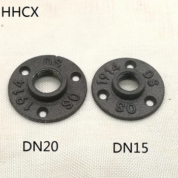 

8PCS/LOT DN15 DN20 1/2" 3/4" cast iron flange plate iron pipe fittings 3 hole flange