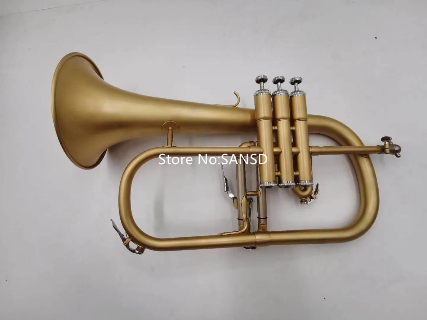 Description Picture 3 of itemReal Product Bb Tune Flugelhorn Brass Plated Professional Musical Instrument With Case Nozzle
