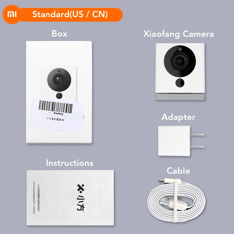 Standard Xiaomi CCTV Mijia Xiaofang 110 градусов F2.0 8X1080 P цифровой зум смарт-камера IP wifi Беспроводная камера Cam EU AU UK Plug - Комплект: Standard