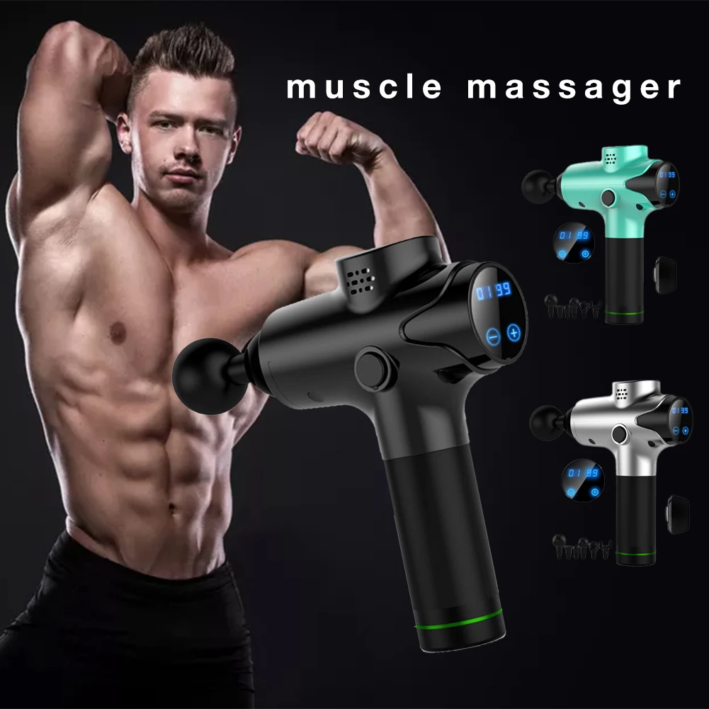 6 массажных головок глубокая мышечная Массажная пушка электронное устройство для массажа мышц гимнастическое облегчение боли Расслабление Йога фитнес-массажер пистолет