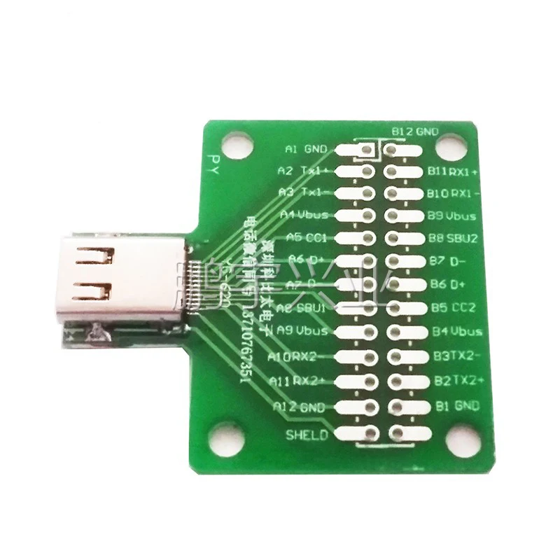 TYPE C female port Universal board with USB 3.1 Port with 24pins Test board Double-sided