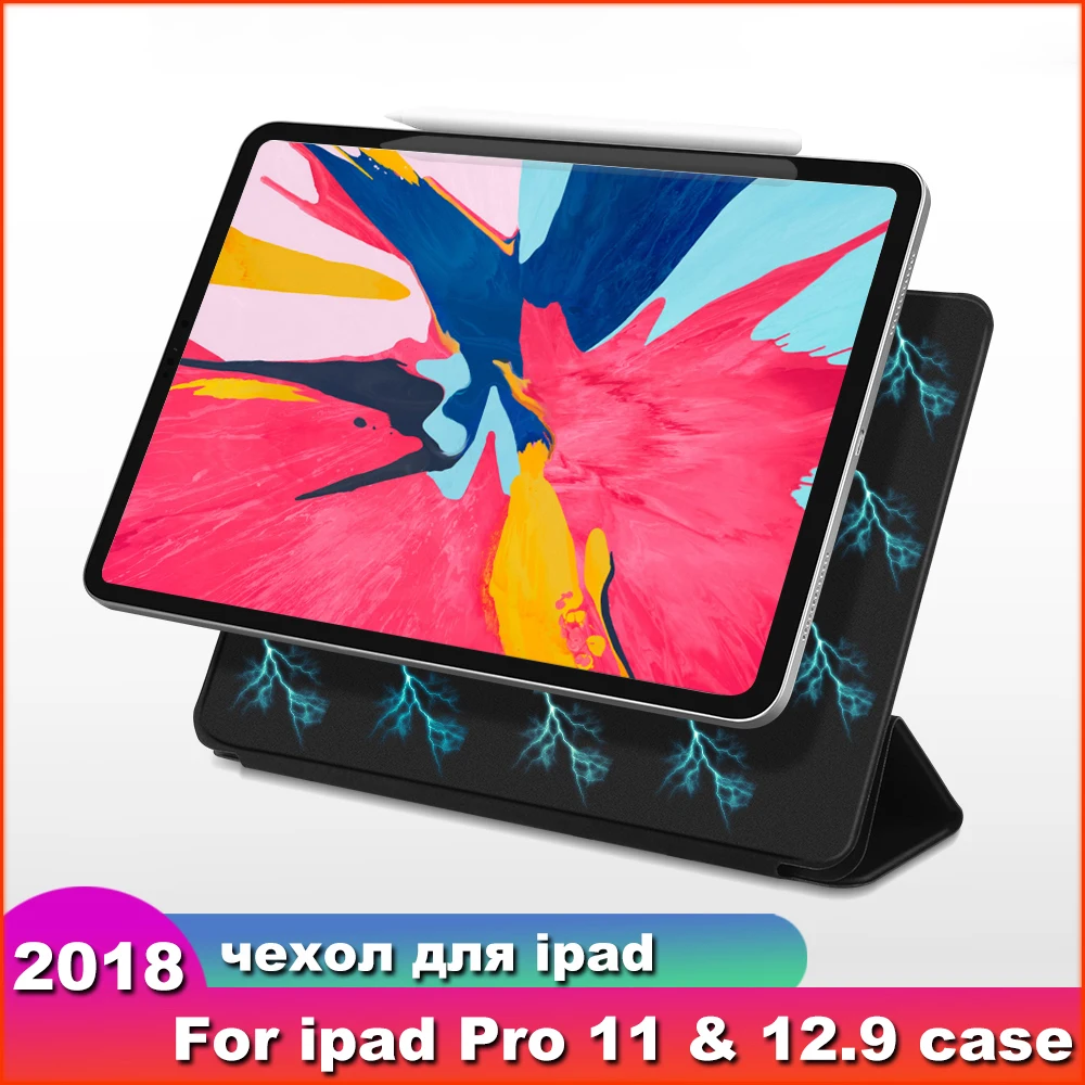 

Case for iPad Pro 11 Cover for iPad 12.9 2018 Magnetic Slim Smart Cover Tablet Case for iPad Pro 11 12.9 Support Wireless Charge