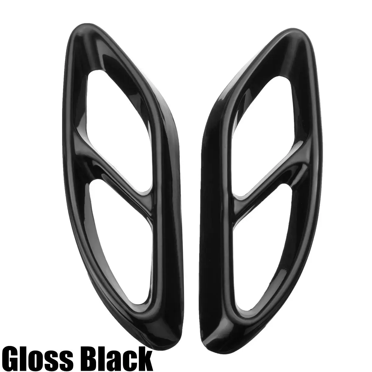 Gloss Black Карбоновая черная Автомобильная задняя двойная выхлопная труба, покрытие, авто глушитель, Накладка для Benz C GLC W205 X253 - Цвет: Gloss Black