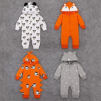 

Clearance Sale Baby Boys Clothes Long Sleeve Cartoon Fox Dog Stars Printed Slam Dunk Baby Girl Romper Toddler Hoodies Sweatshirt