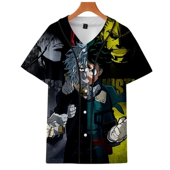 

New My Hero Academia anime comfortable Style New Fashion Summer Short-sleeved New Hot Trend Casual Baseball Short