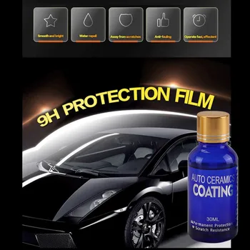 

30ml 9H Car Liquid Ceramic Coat Auto Paint Protective Foil Hydrophobic Glass Anti-scratch With Random Towel US Stock