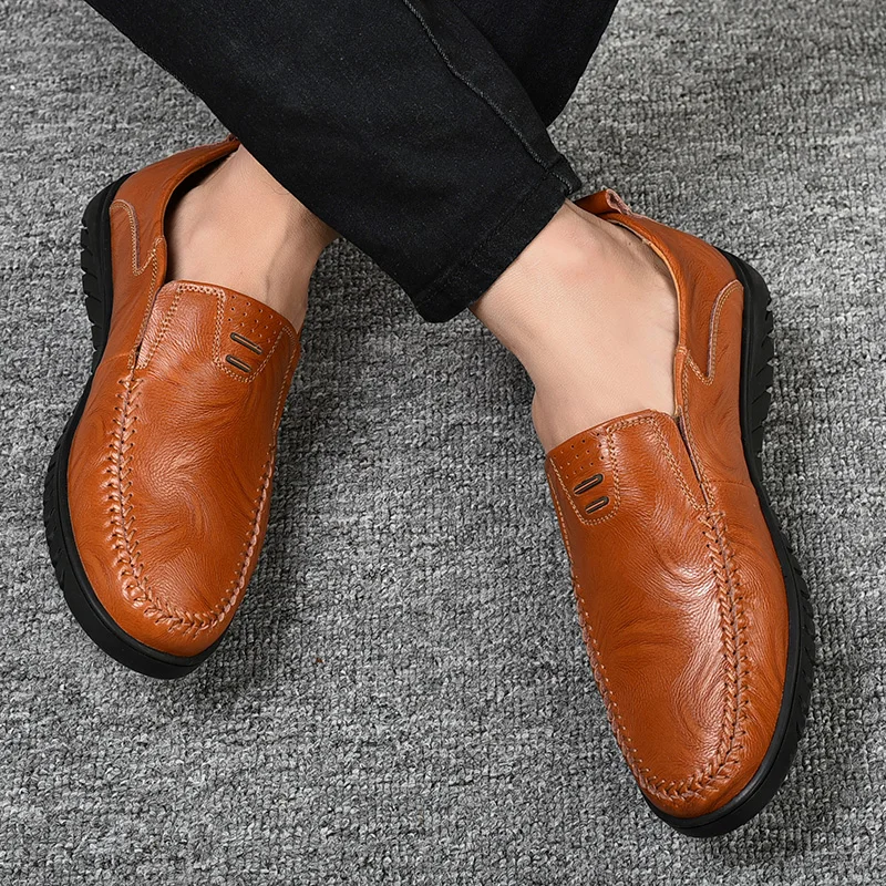 Мужская повседневная обувь из натуральной кожи люксовый бренд 2020 мужские лоферы