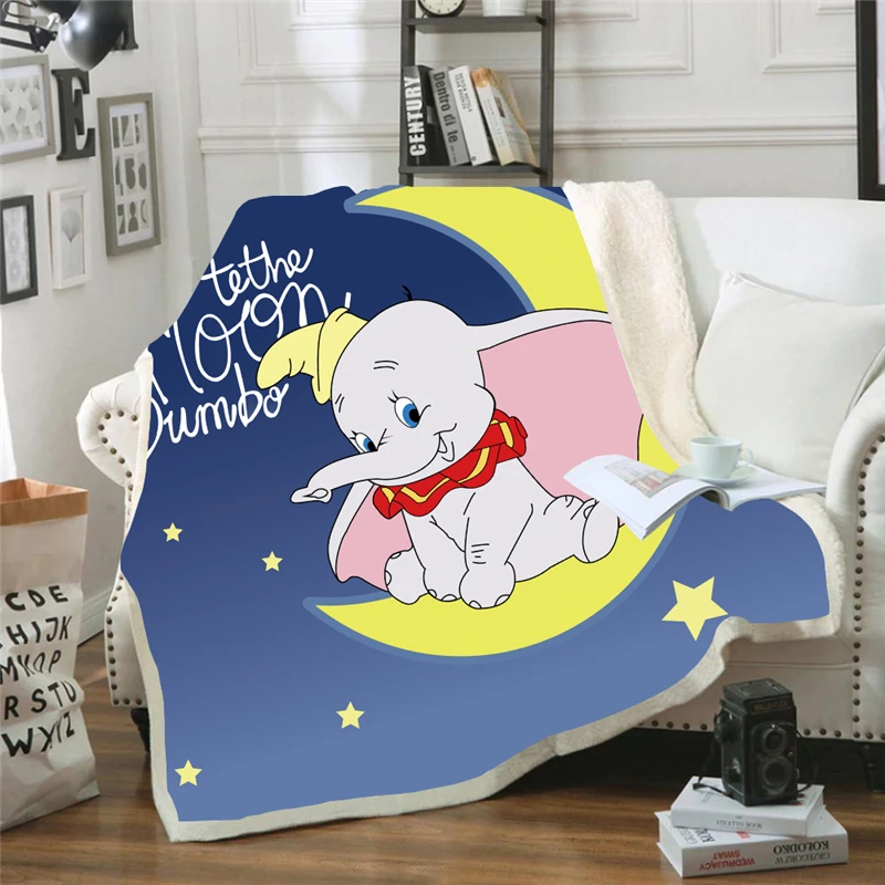 Одеяло с рисунком из мультфильма Dumbo Sherpa флисовое покрывало для взрослых милое