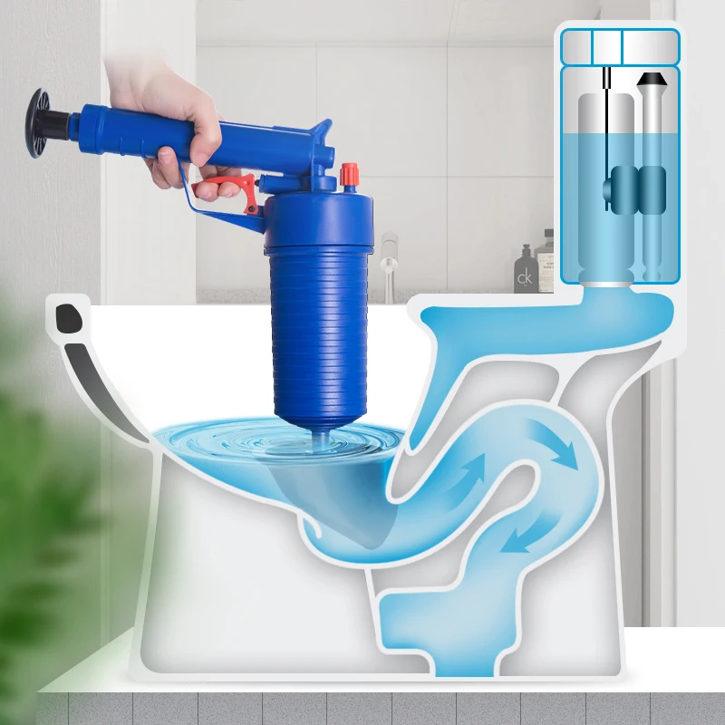 Air pressure drain cleaner sucker sewer cleaning brush kitchen bathroom