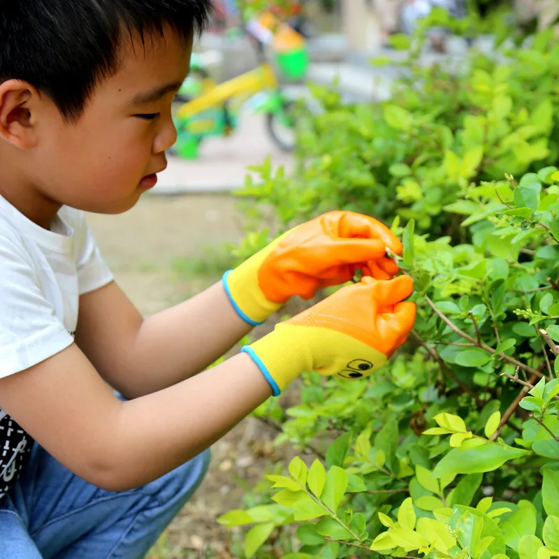 Guanti da giardinaggio per bambini guanti protettivi impermeabili  riutilizzabili multiuso per cortile esterno progetto fai da te TS2